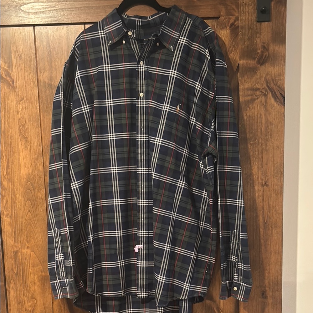 Polo by Ralph Lauren Navy Plaid Casual Button Down Shirt